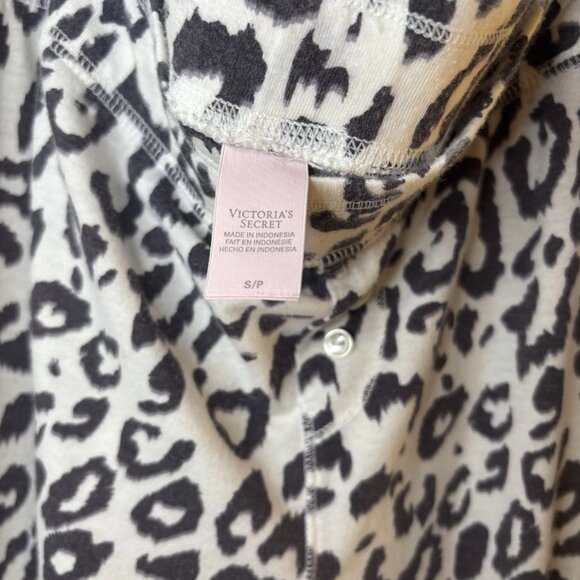Victoria's Secret Black & White Leopard Print Pajama Pants Size S #224 - Picture 3 of 6